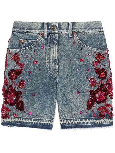 gucci flora shorts|gunna denim gucci shorts.